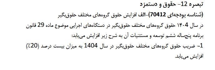 افزایش ۲۰ درصدی حقوق در سال آینده؛ کف حقوق ۱۲ میلیون شد 2270206_375