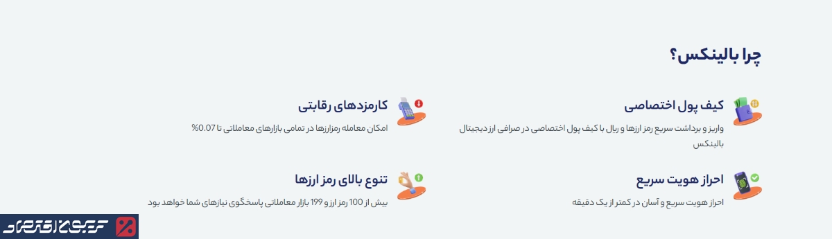 نقات قوت صرافی ارز دیجیتال ایرانی بالینکس